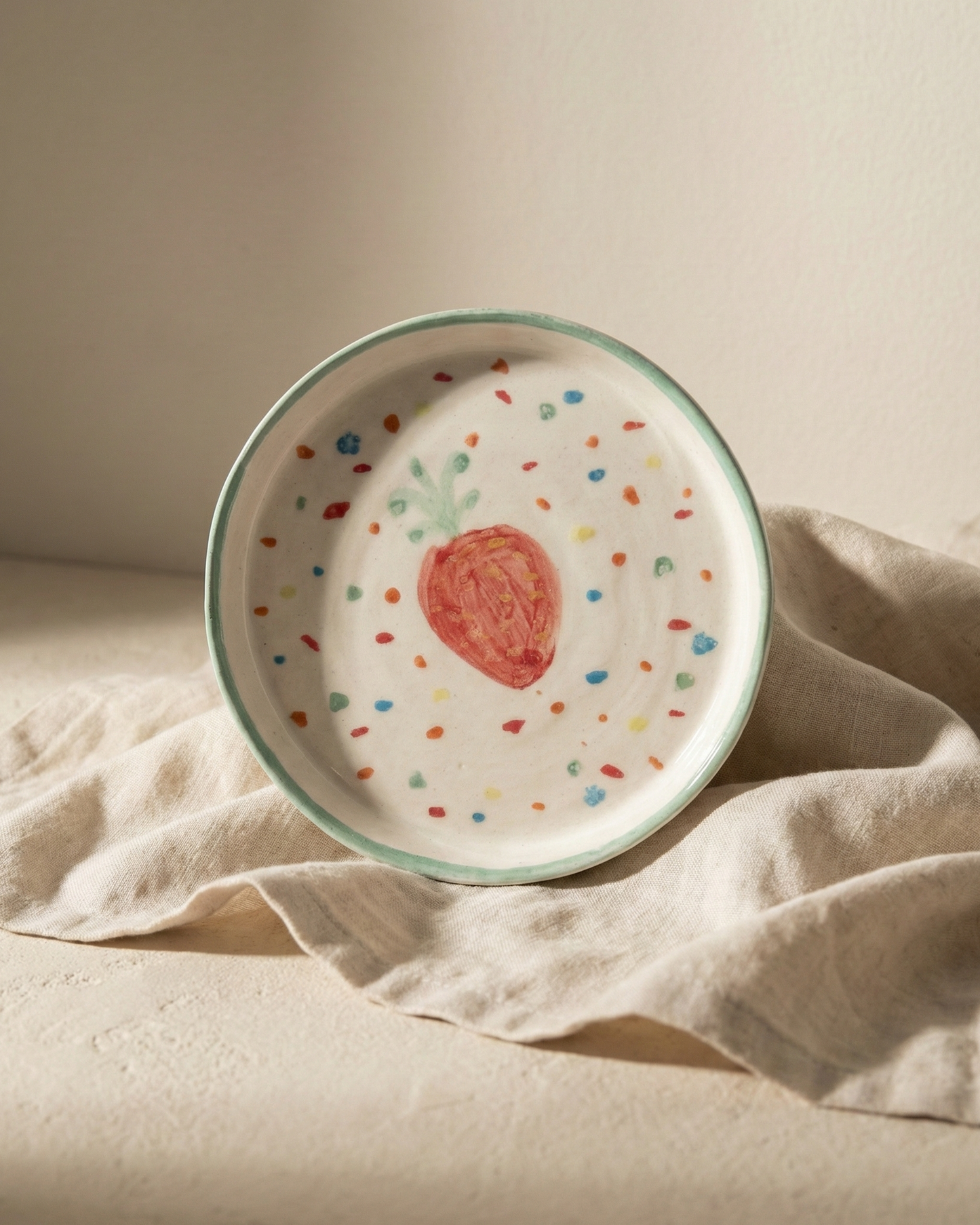 Strawberry with Dots Small Coaster