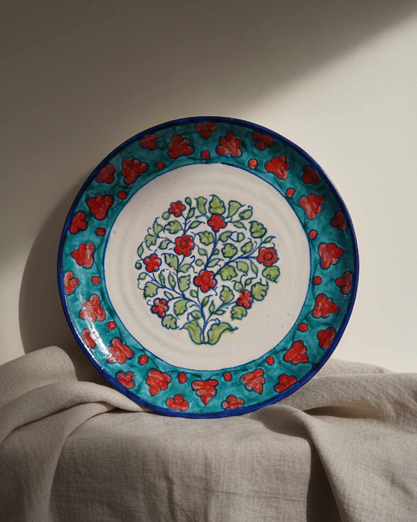 Red & Turquoise Wall Plate