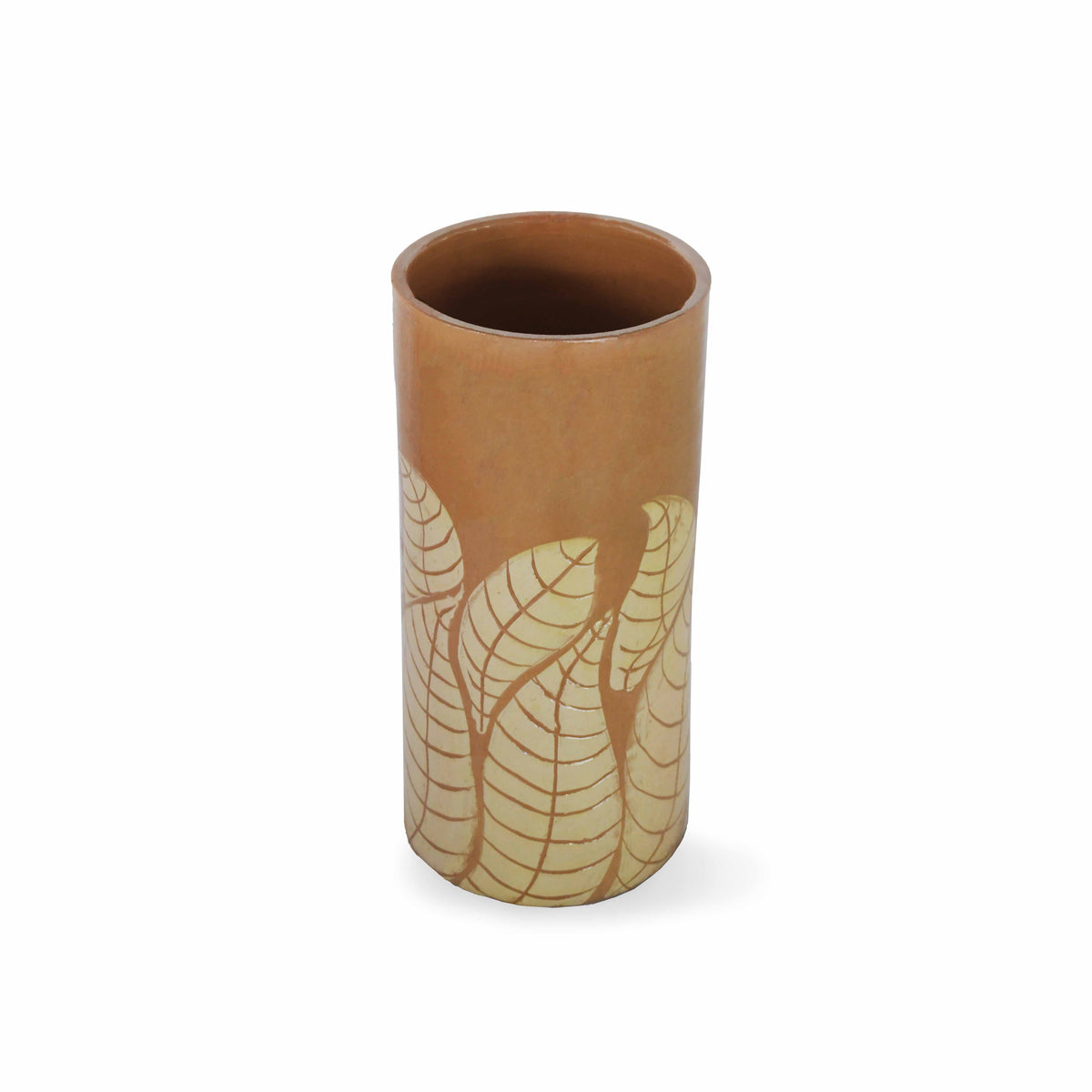 Golden Leaf Terracotta Vase