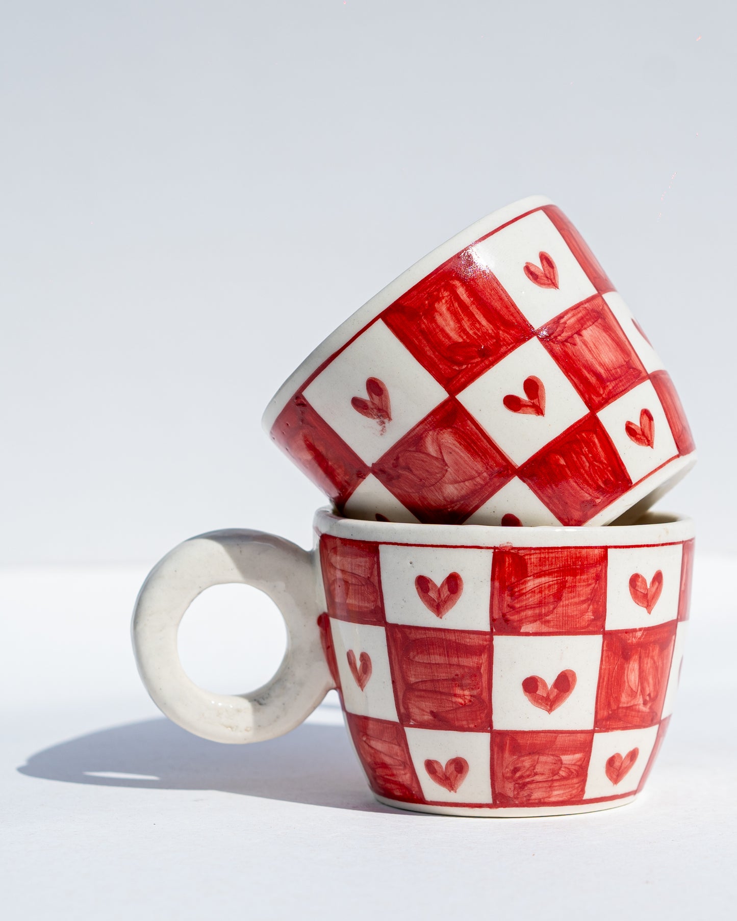 Heart Mug-Red and White