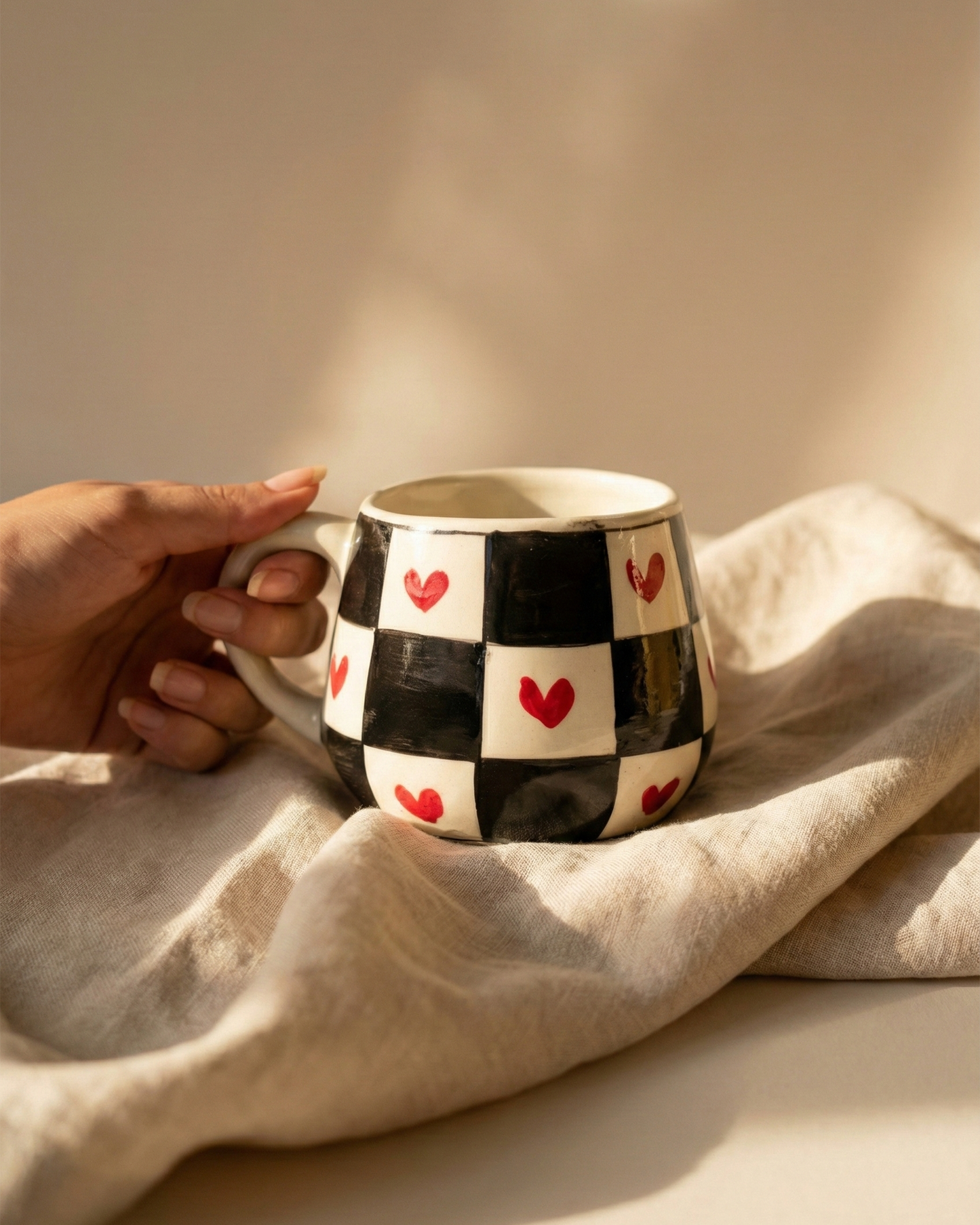 Heart Mug - Black and Red