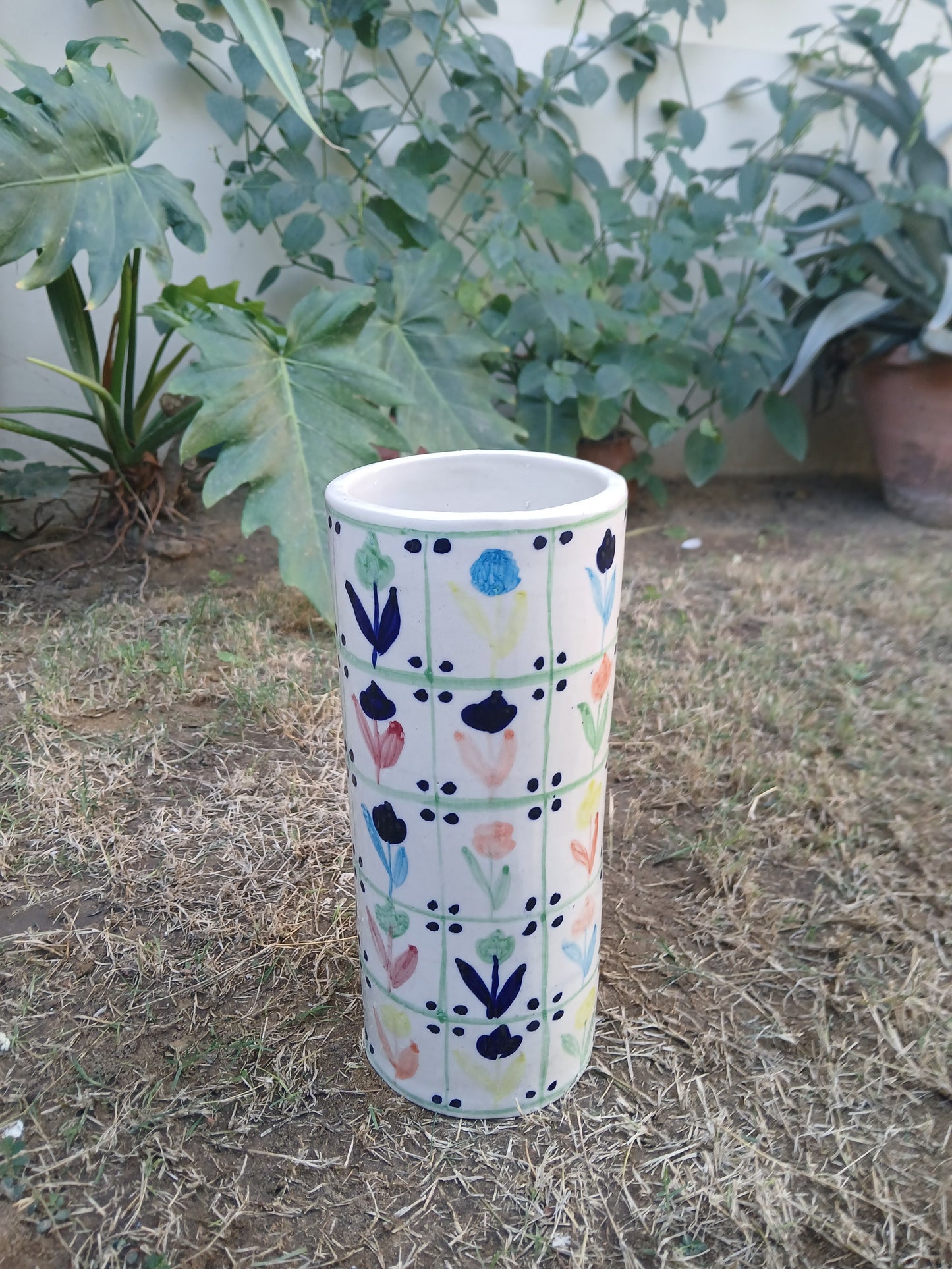 Checkered Flower Vase