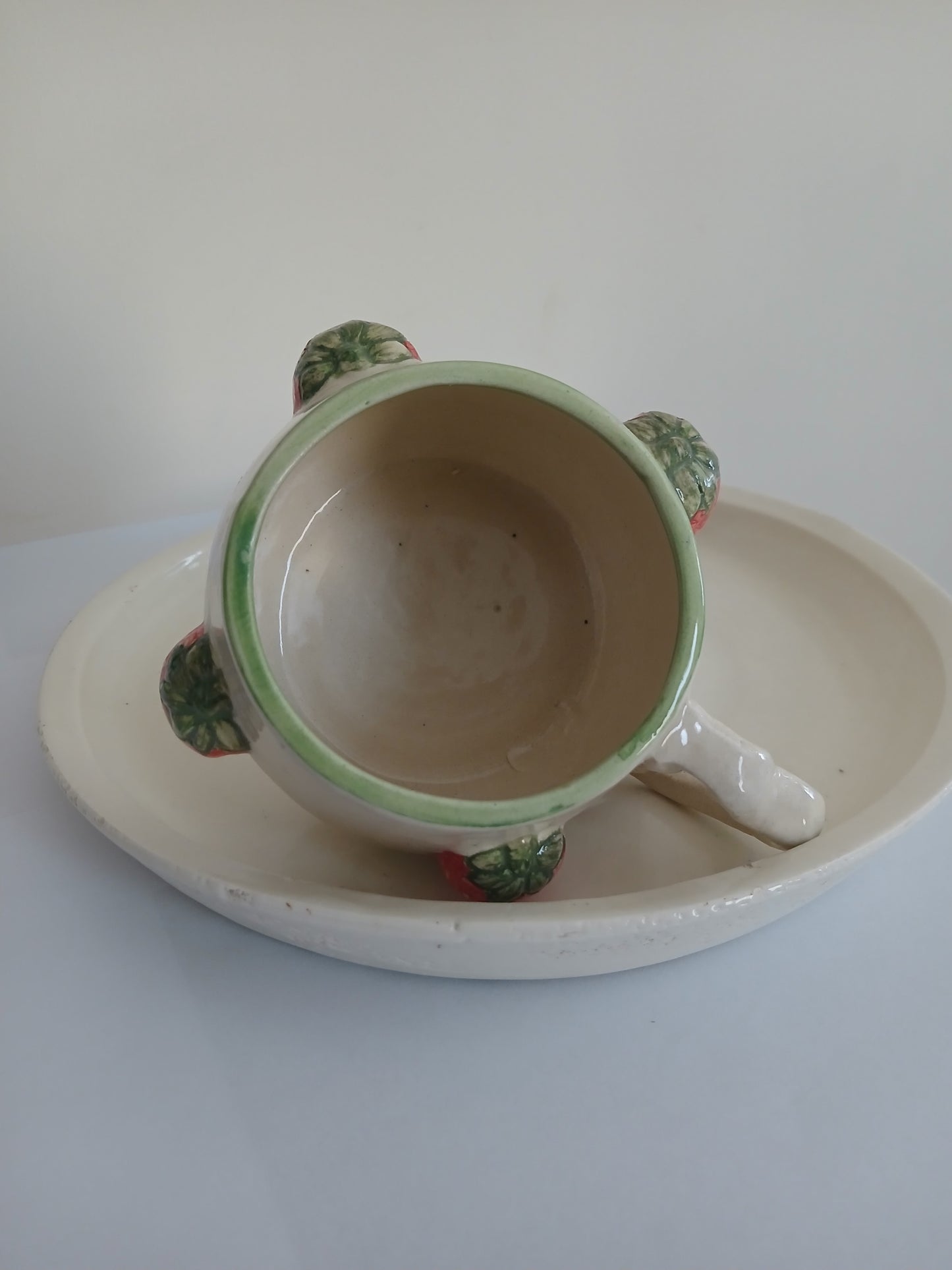 Strawberry Mug with Heart Shaped Handle