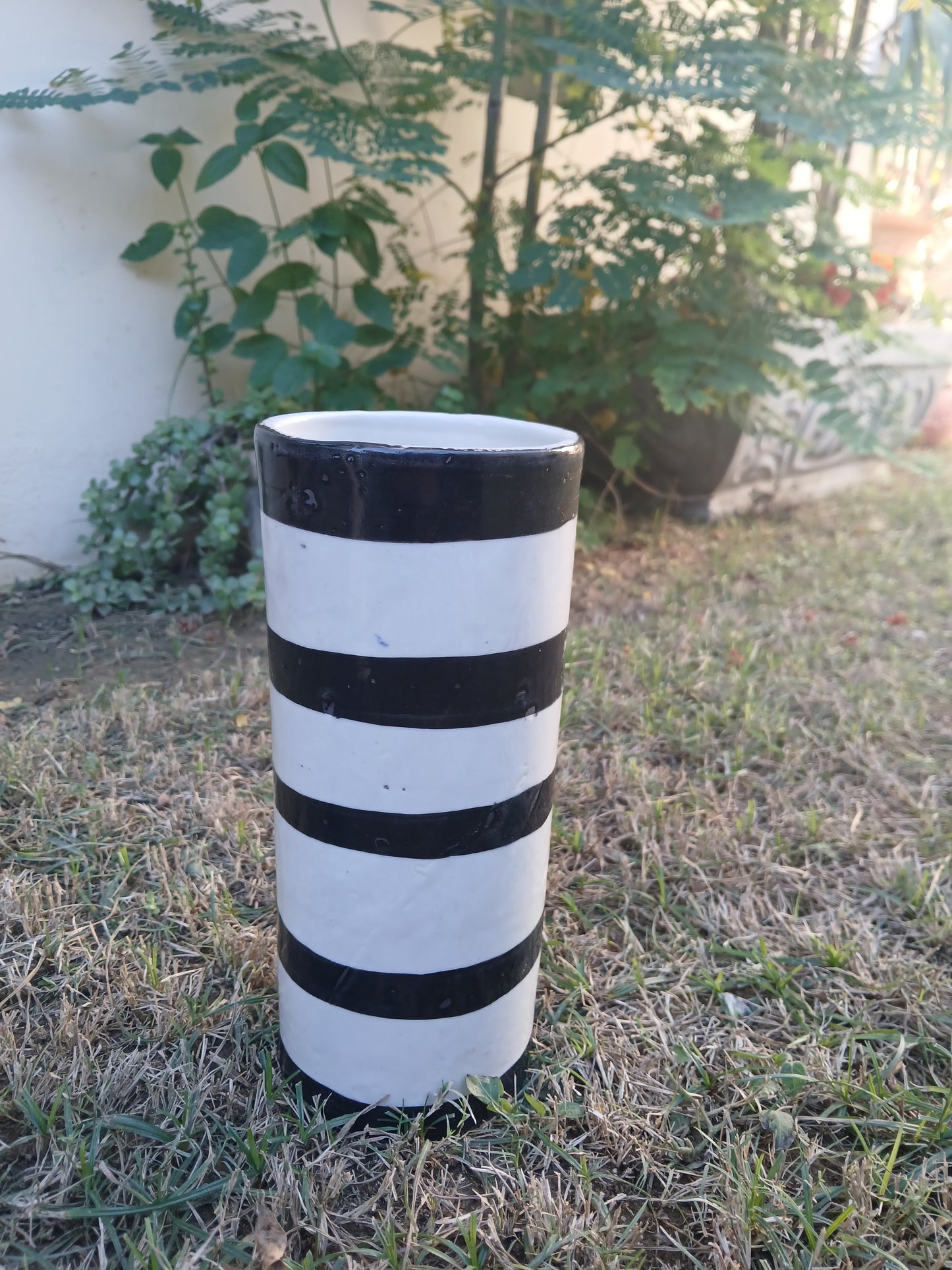Striped Ceramic Vase