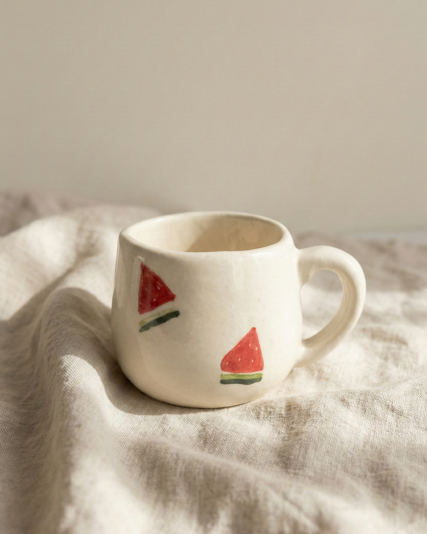 Watermelon Mugs with Round Handles