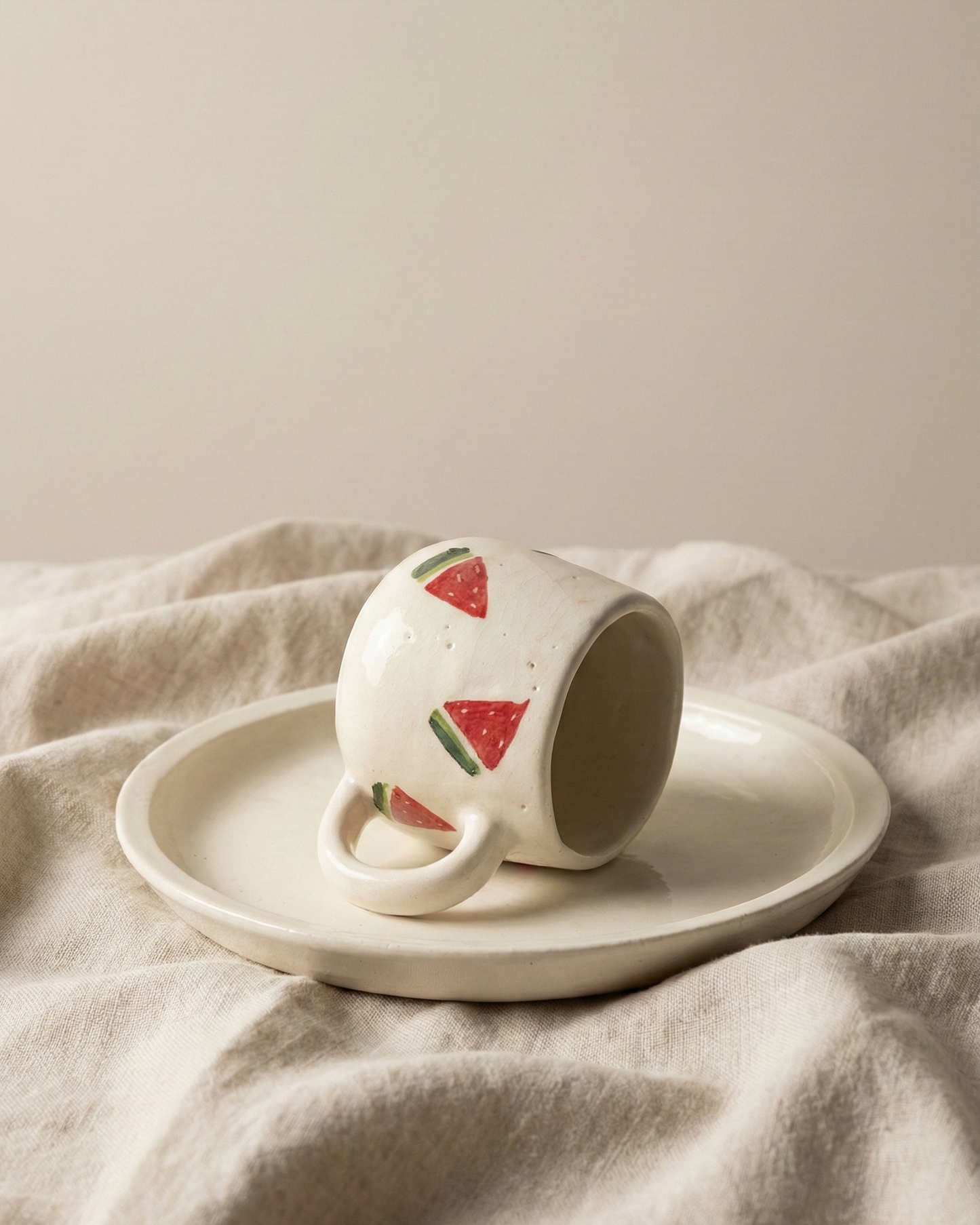 Watermelon Mugs with Round Handles
