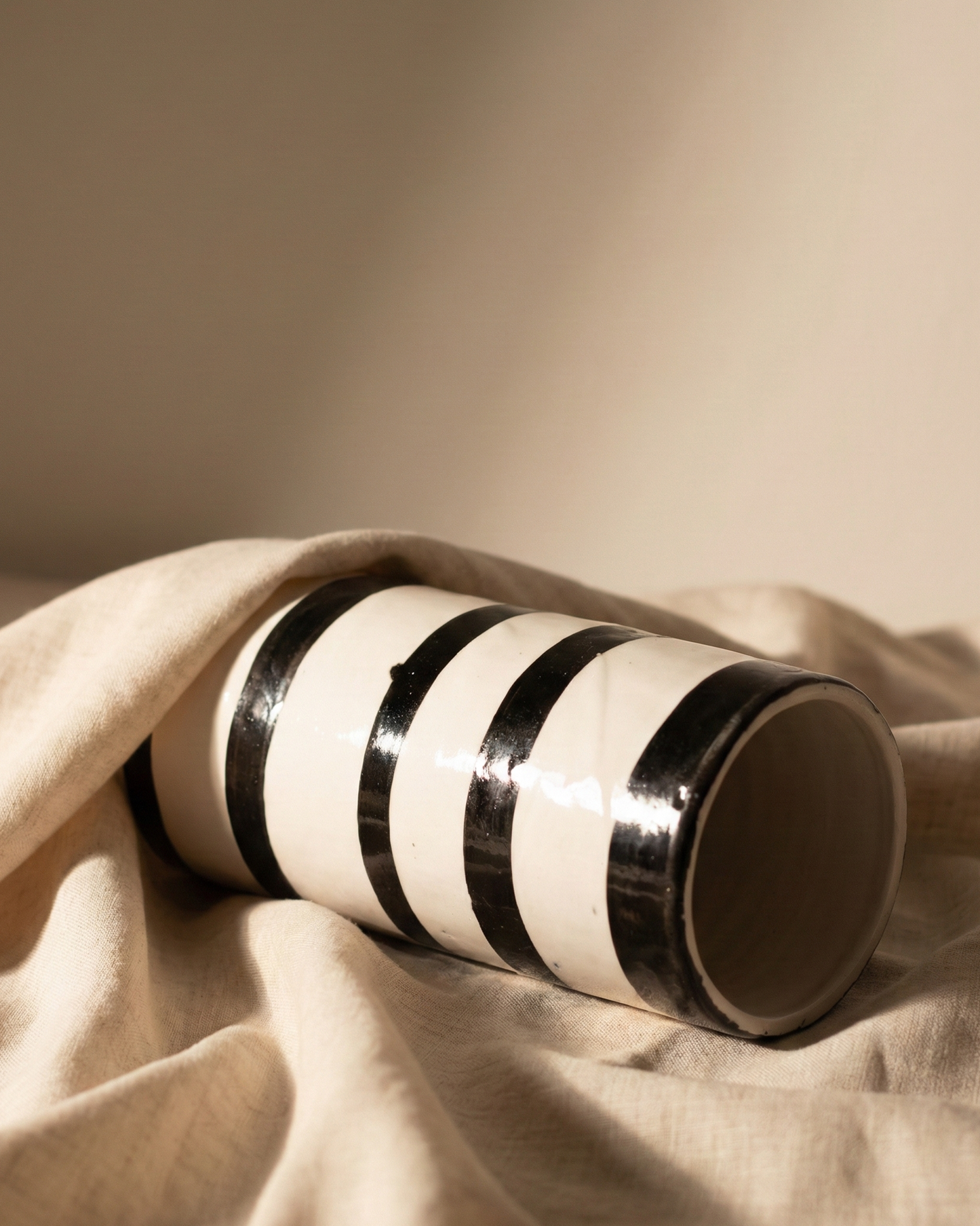Striped Ceramic Vase