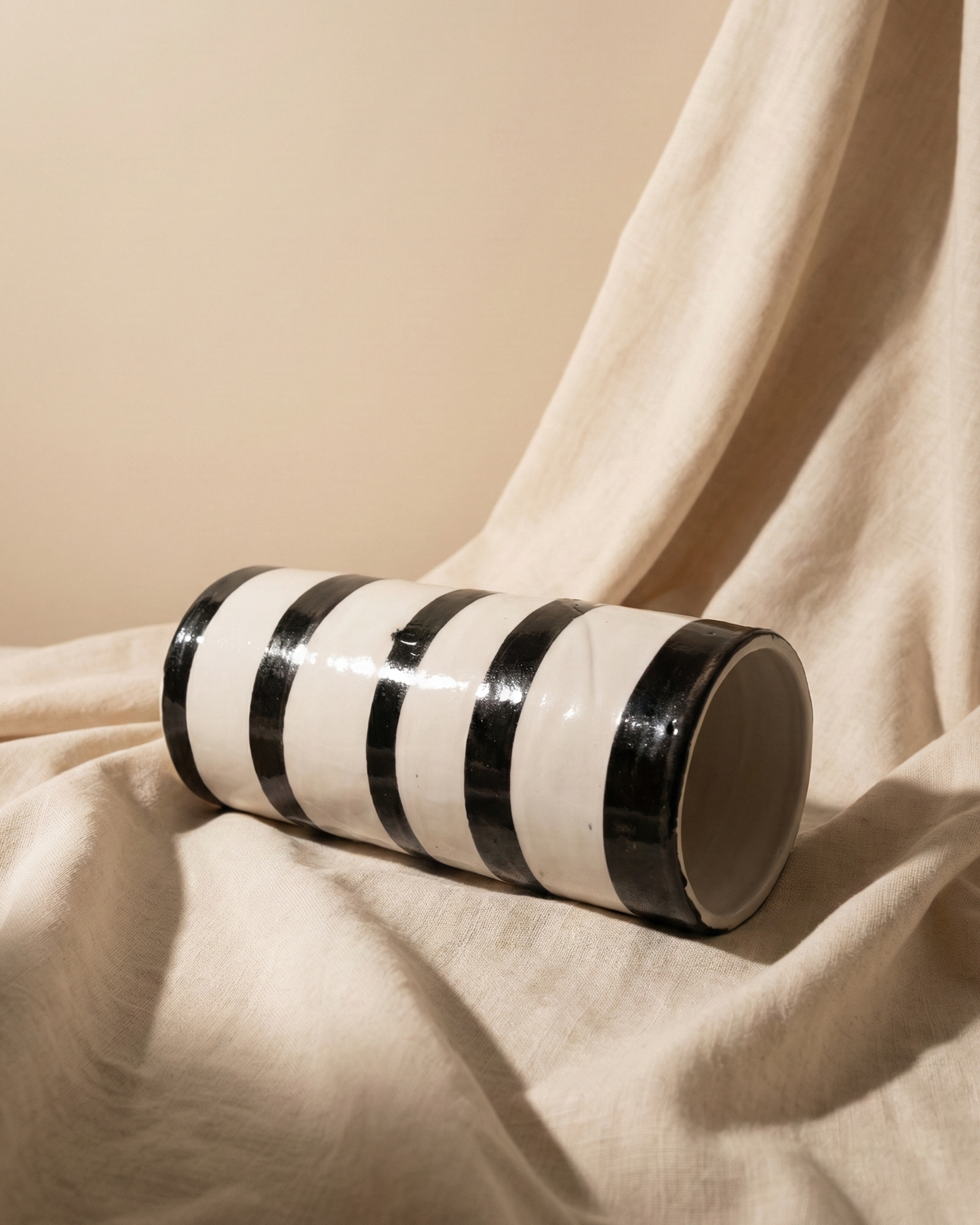 Striped Ceramic Vase