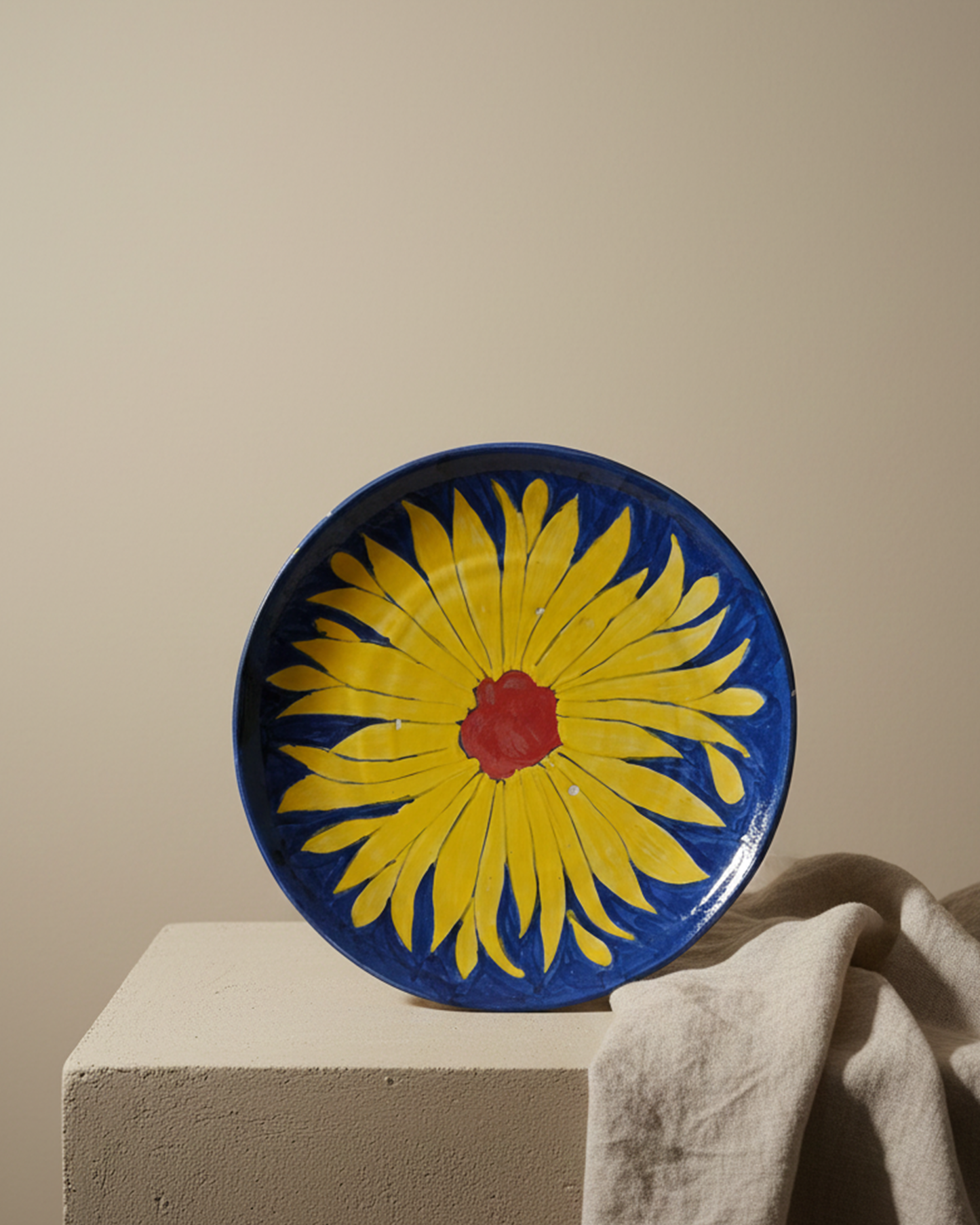 The Blue Sunflower Plate