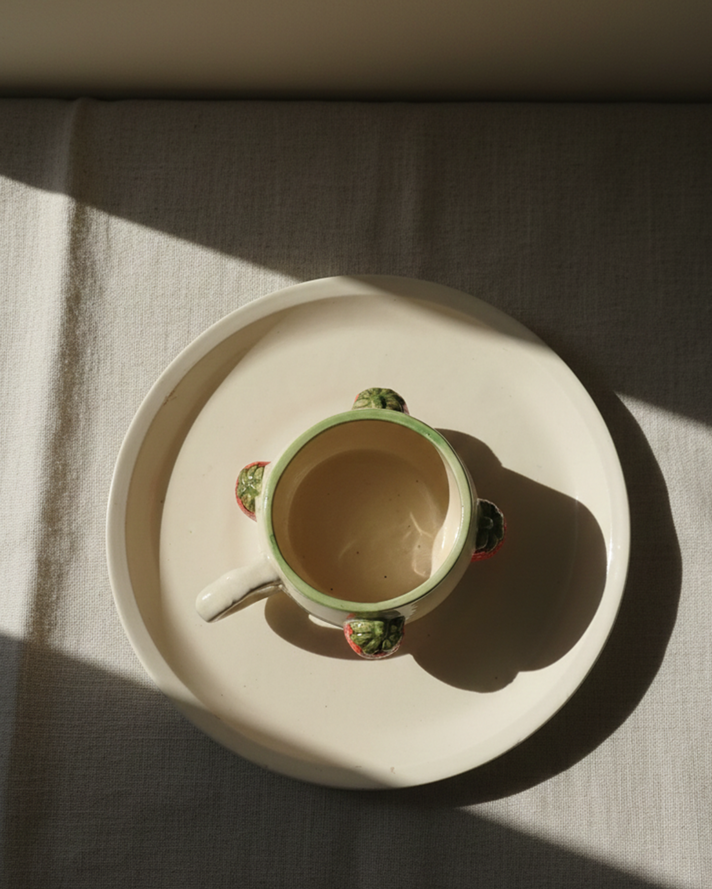 Strawberry Mug with Heart Shaped Handle