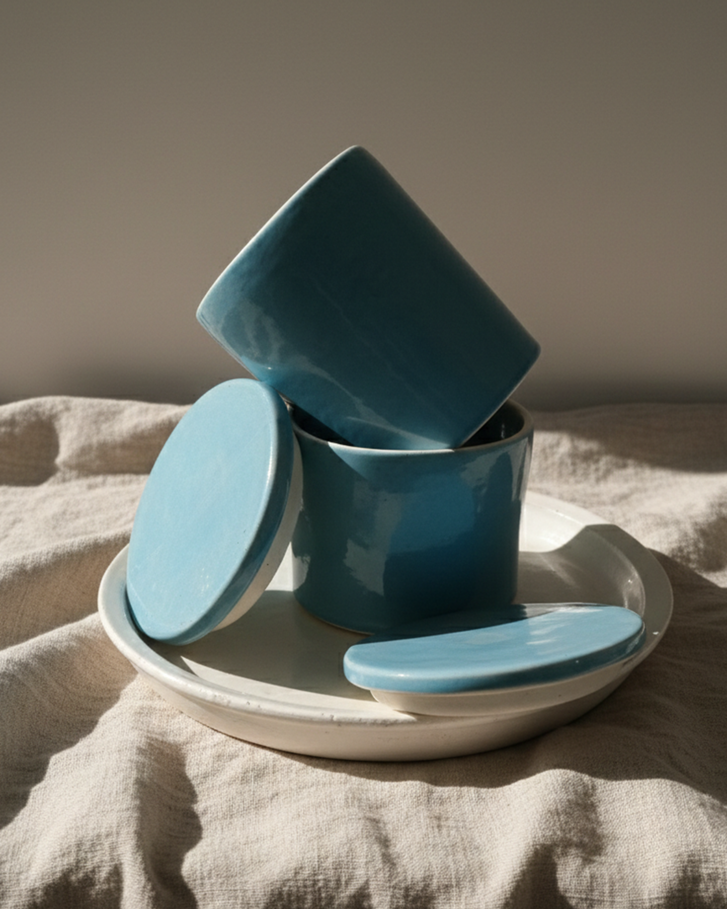 Light Blue Container with Lid