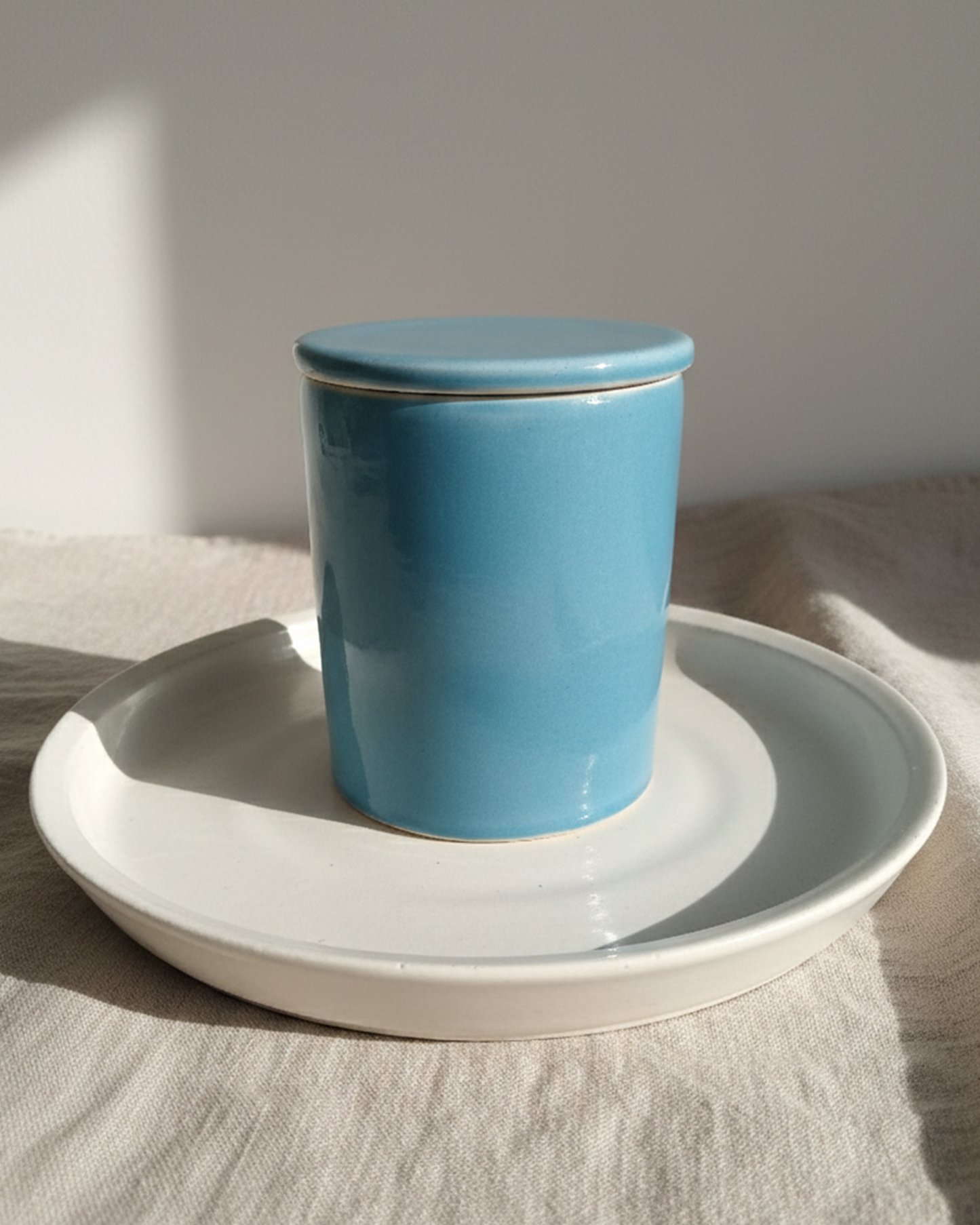 Light Blue Container with Lid