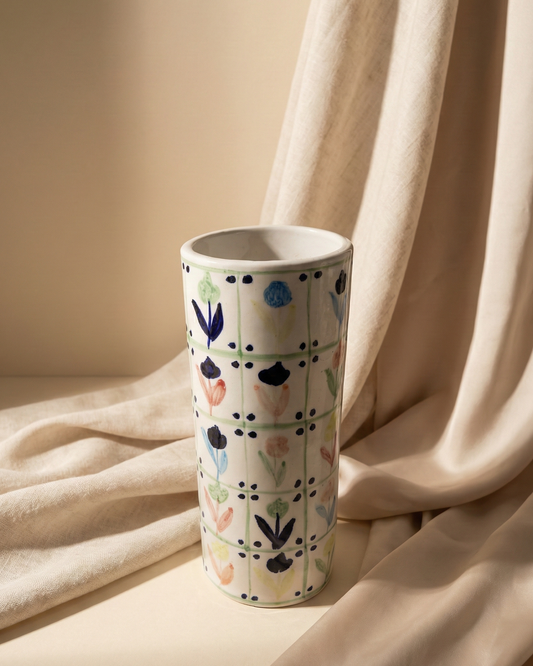 Checkered Flower Vase
