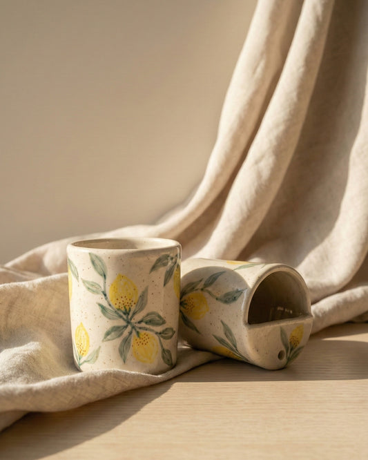 Lemon Half Lid Tumbler