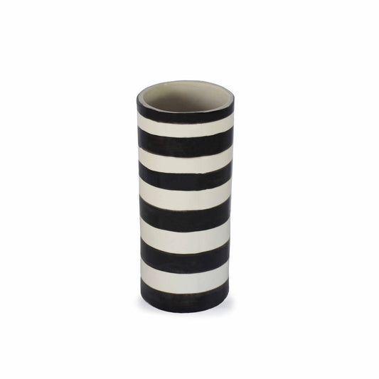 Monochrome Stripe Cylinder Vase