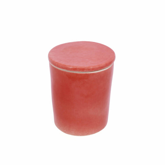 Rose Pink Lidded Ceramic Canister Small