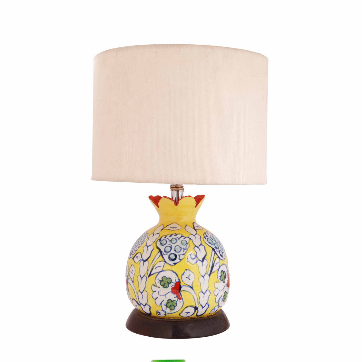 Handpainted Yellow Ceramic Lamp
