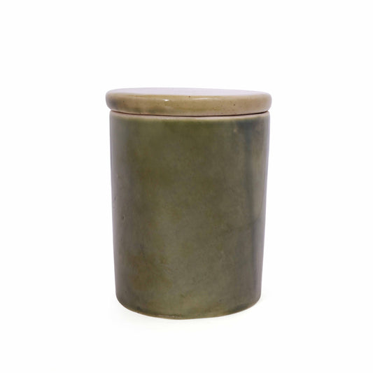 Green Lidded Ceramic Canister Small