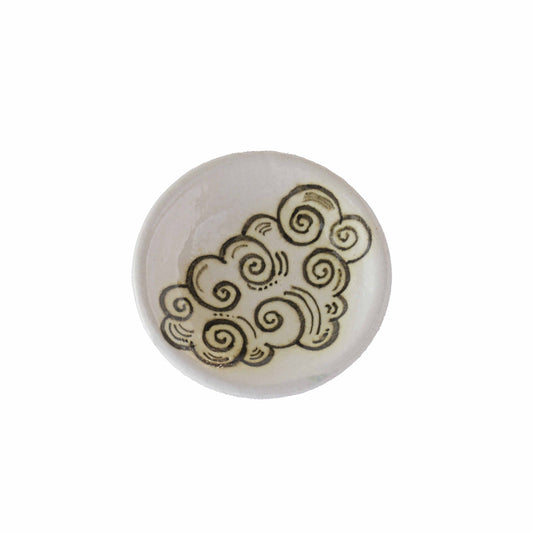 Ivory Cloud Swirl Terracotta Coaster