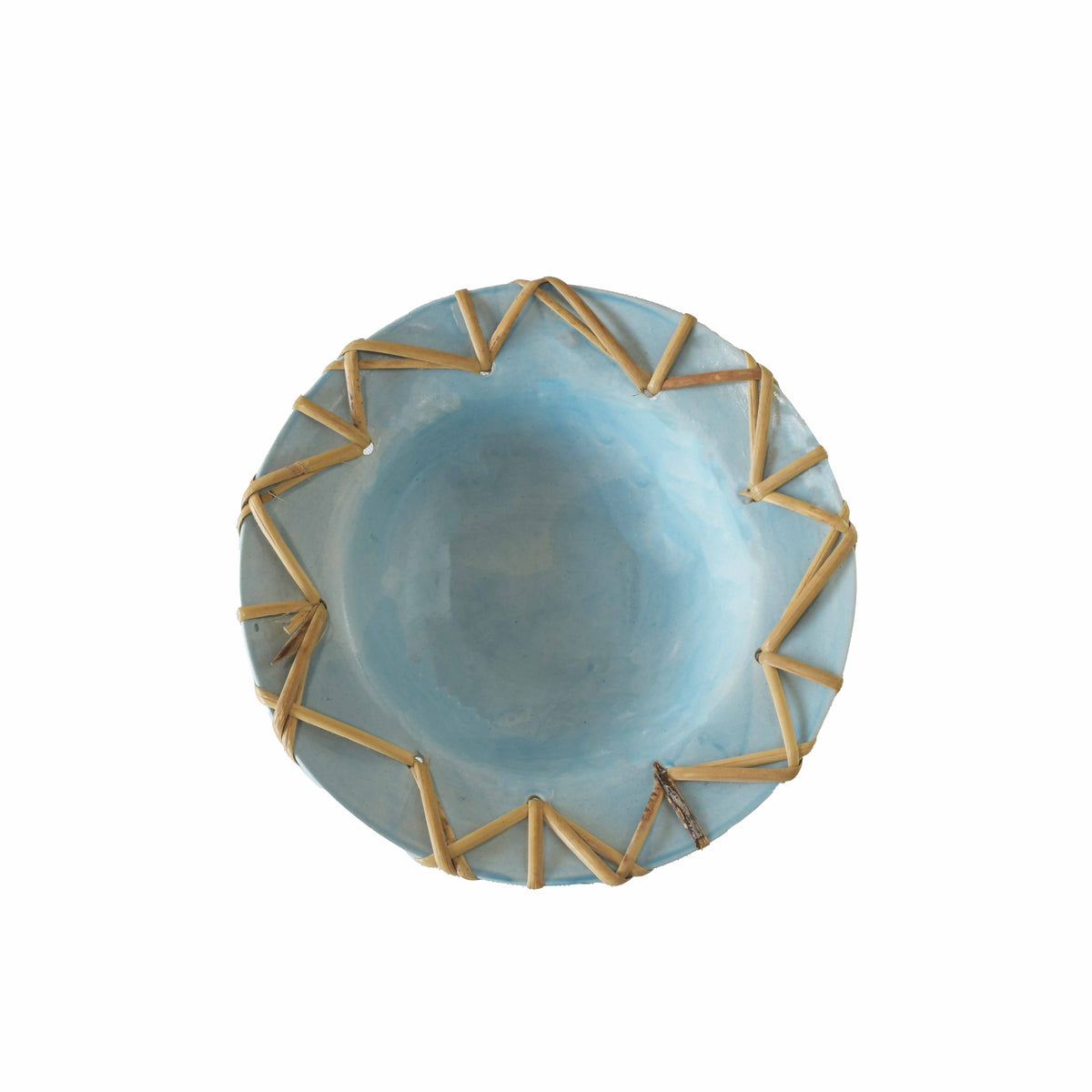 Cane Trim Blue Bowl