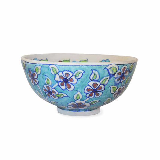 Blue Blossom Terracotta Bowl