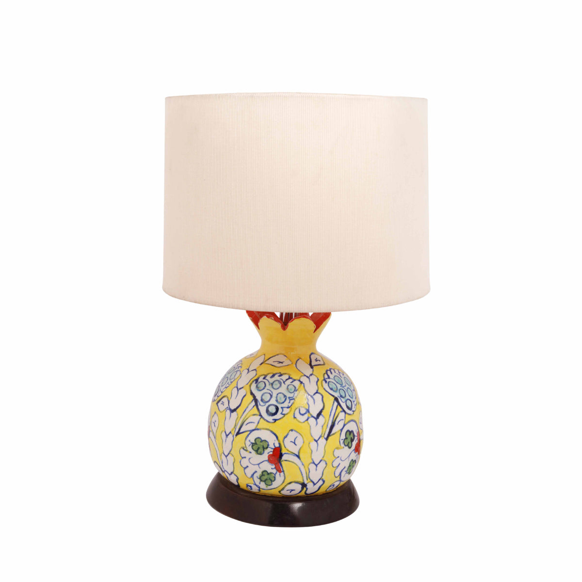 Handpainted Yellow Ceramic Lamp