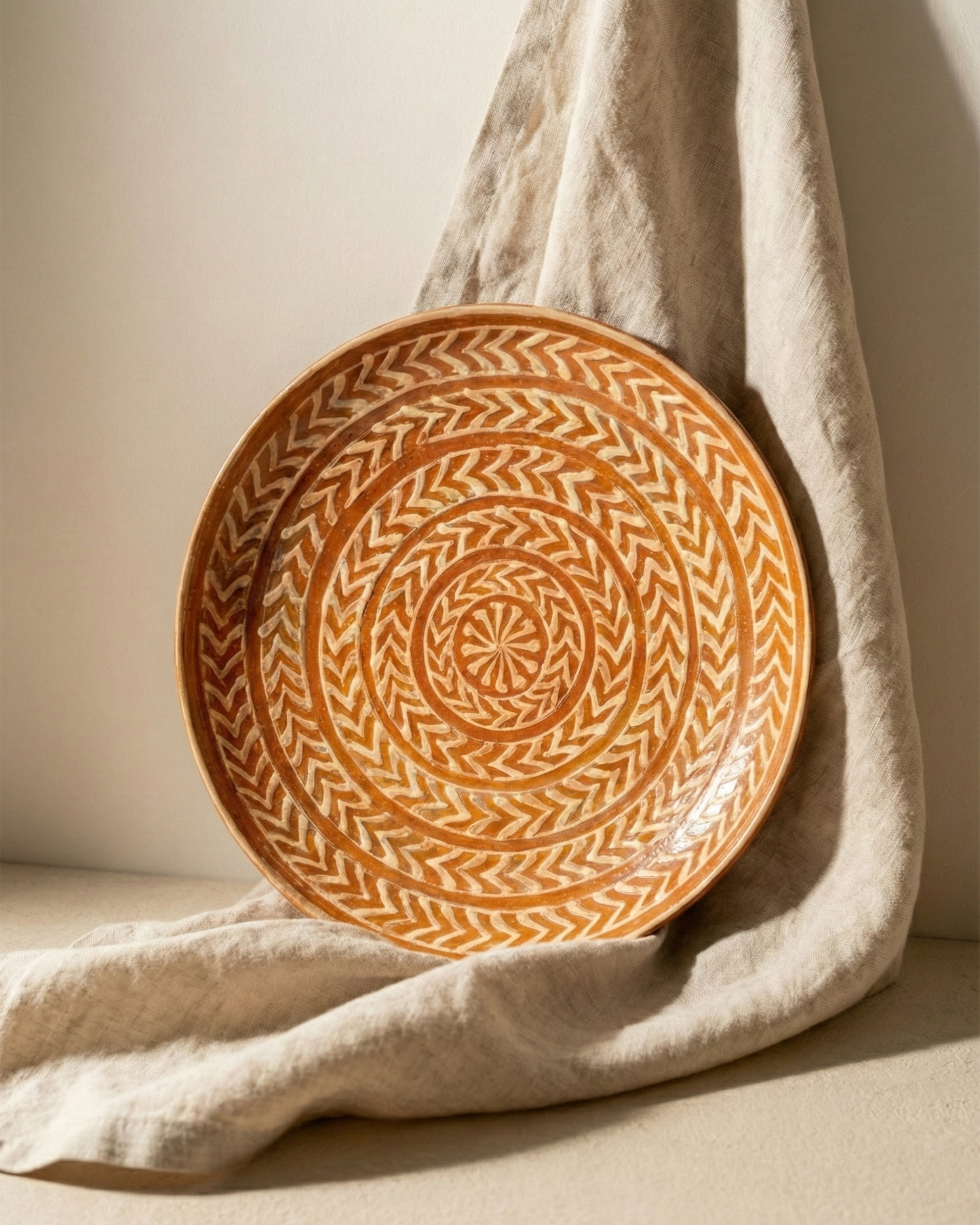 Brown Motif Wall plate