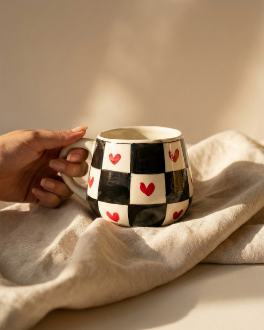 Heart Mug - Black and Red