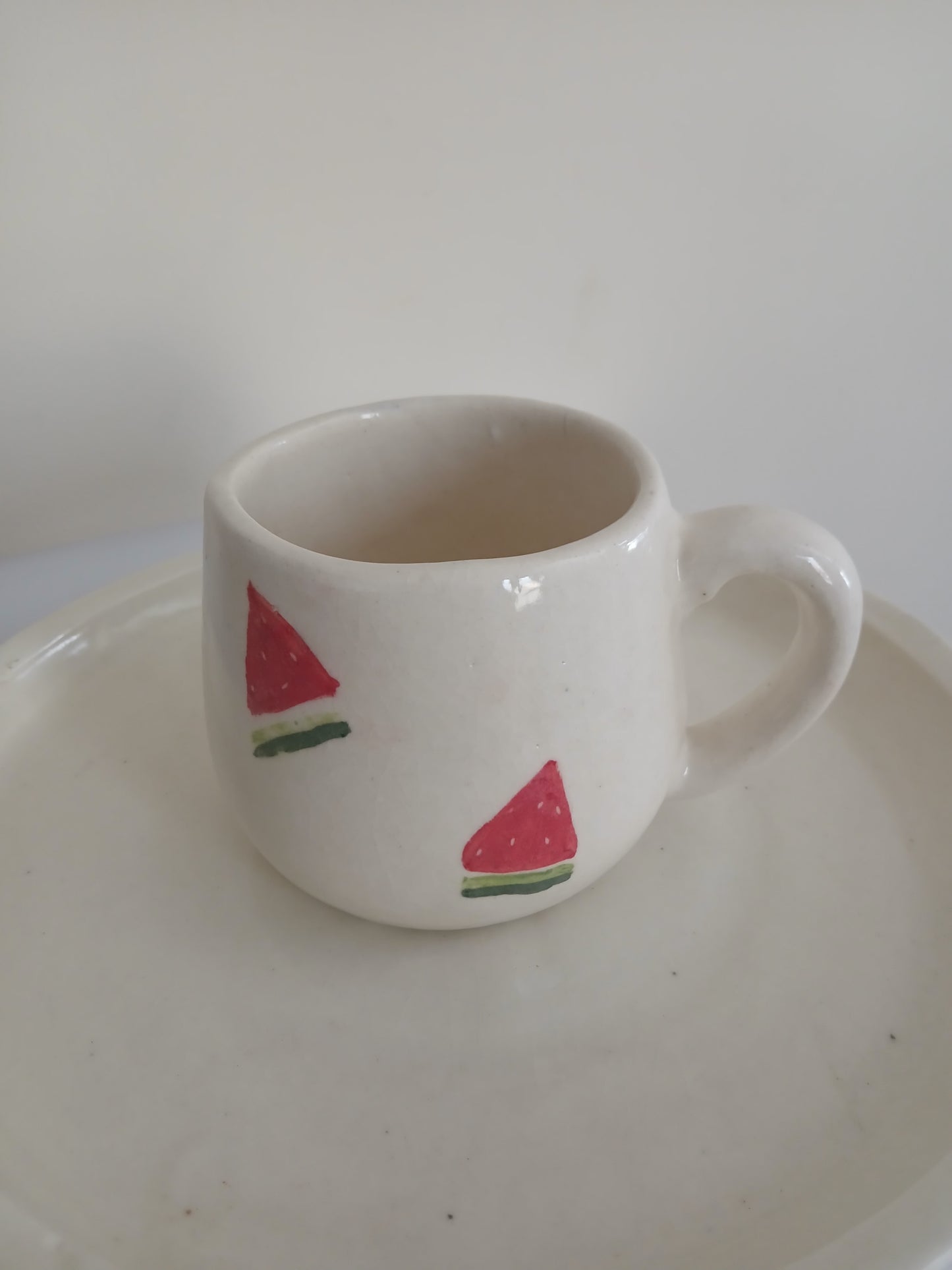 Watermelon Mugs with Round Handles