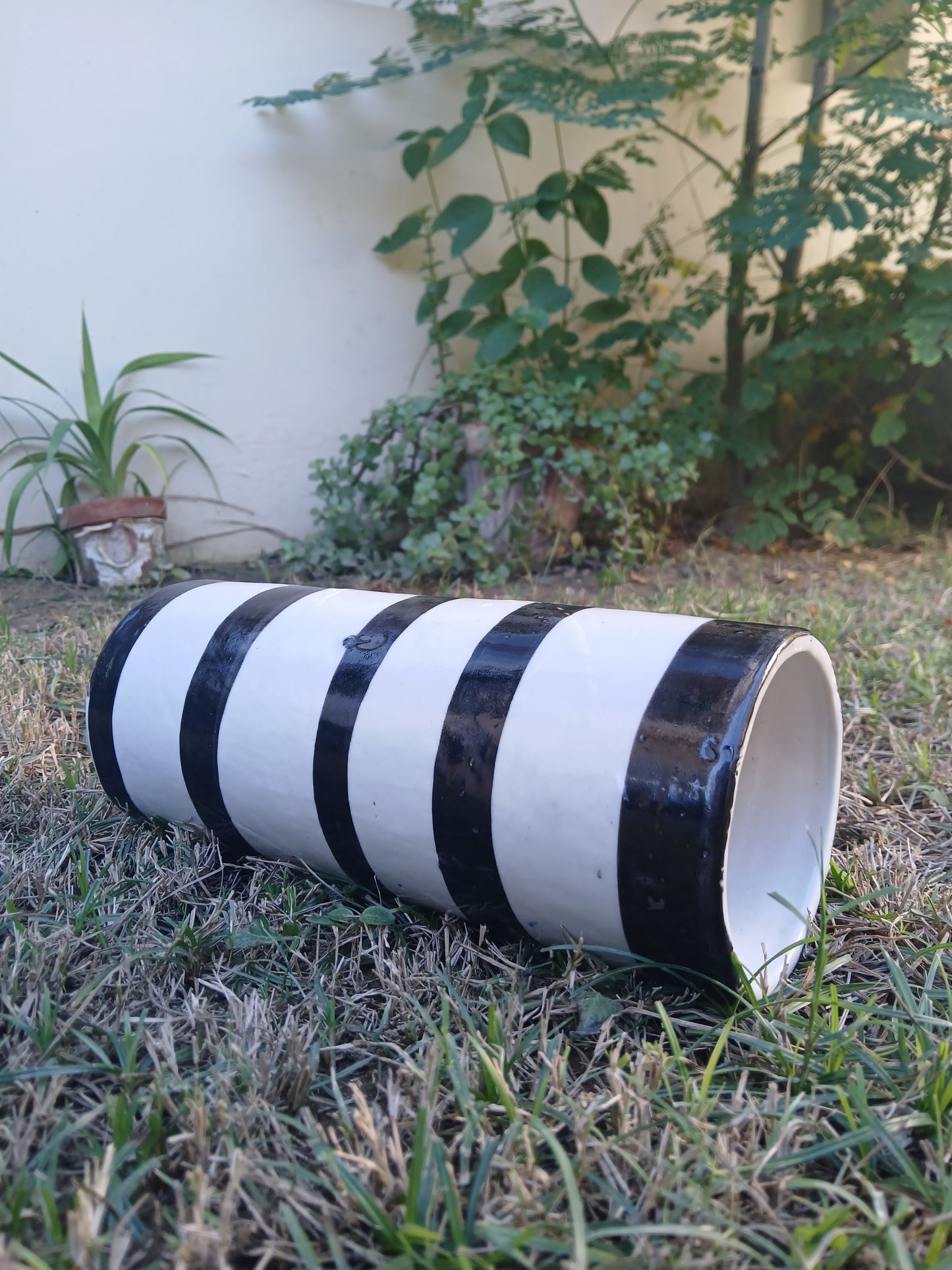 Striped Ceramic Vase