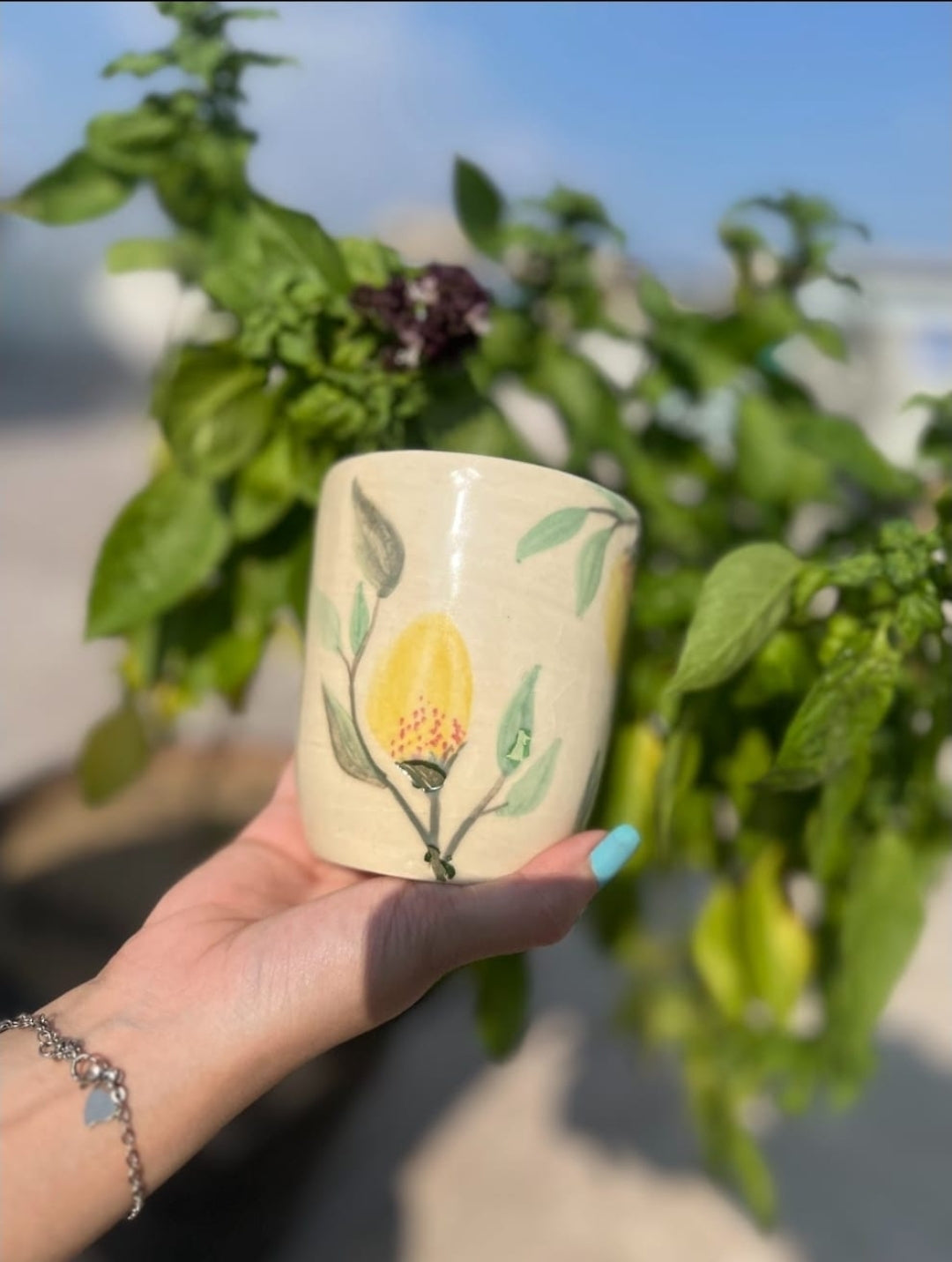 Lemon Half Lid Tumbler