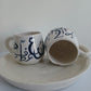 Calligraphy Mugs with Round Handles