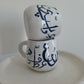 Calligraphy Mugs with Round Handles