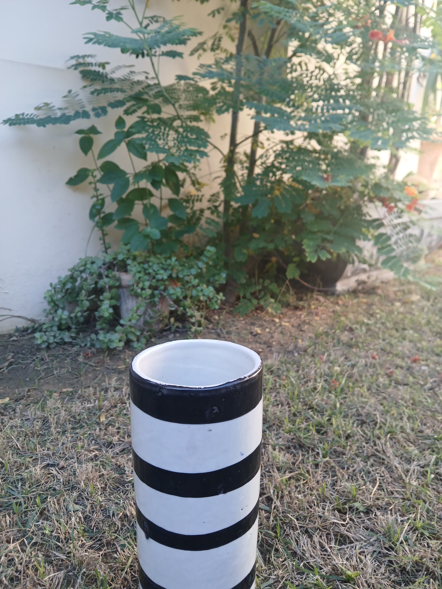 Striped Ceramic Vase