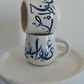 Calligraphy Mugs with Round Handles