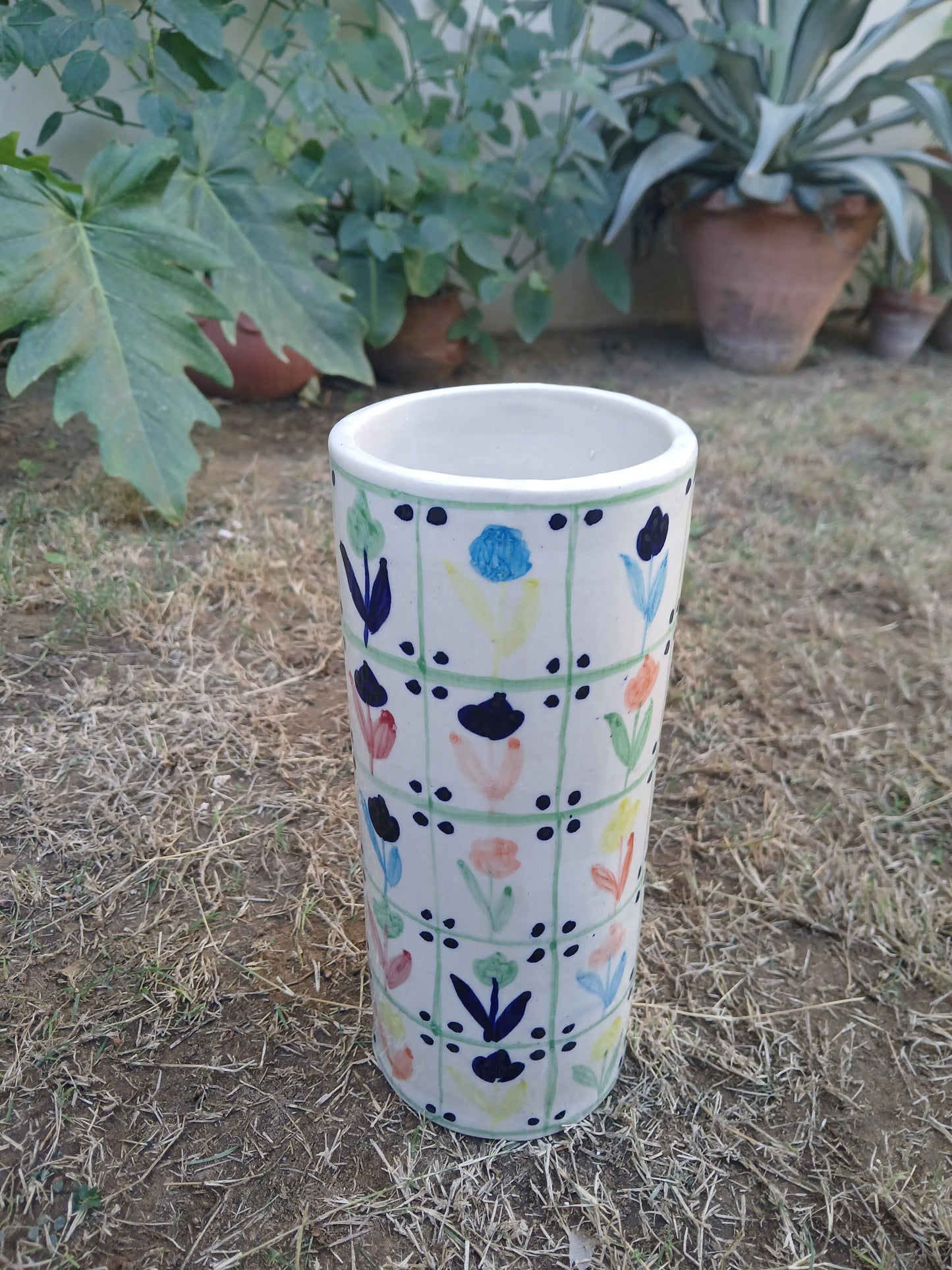 Checkered Flower Vase