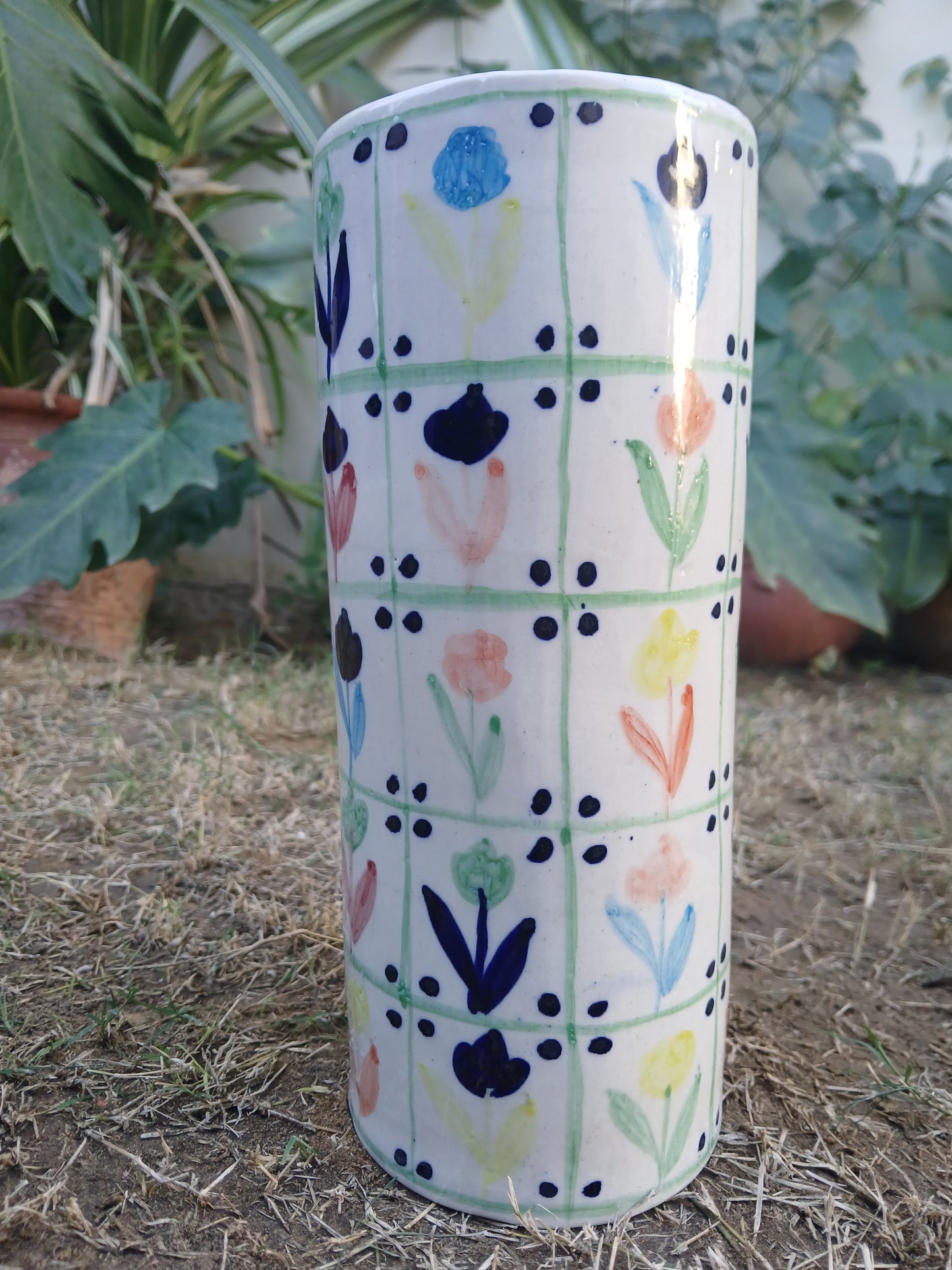 Checkered Flower Vase