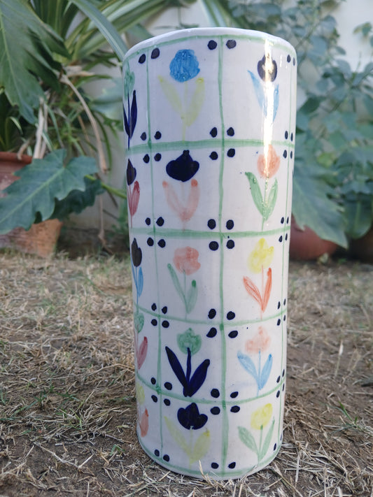 Checkered Flower Vase