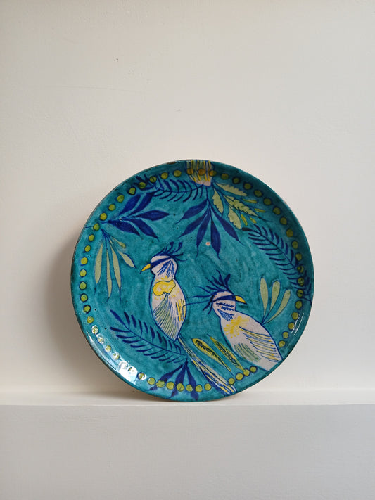 Ceramic Floral & Bird Wall Plate