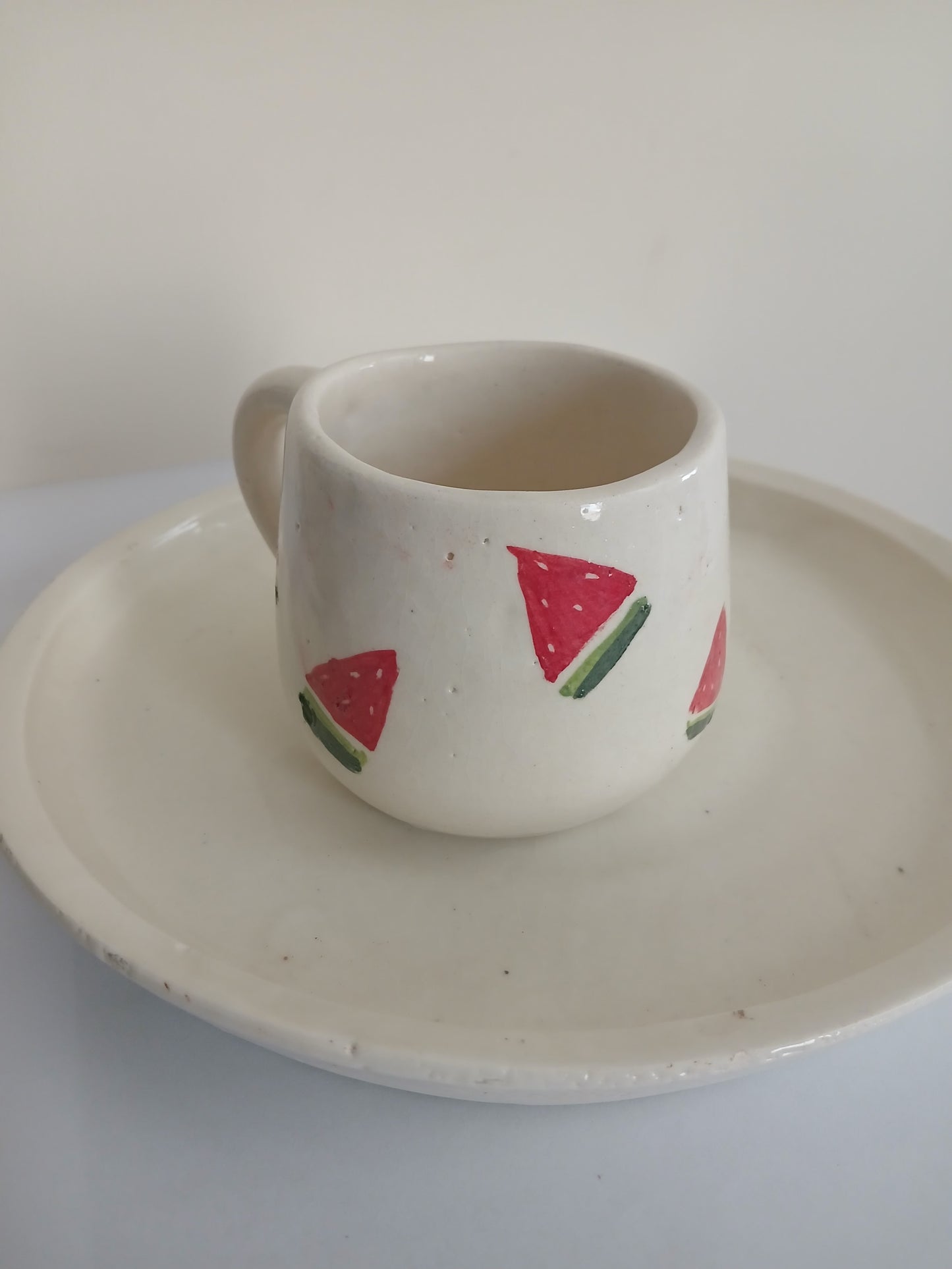 Watermelon Mugs with Round Handles
