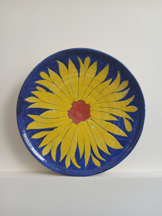 The Blue Sunflower Plate