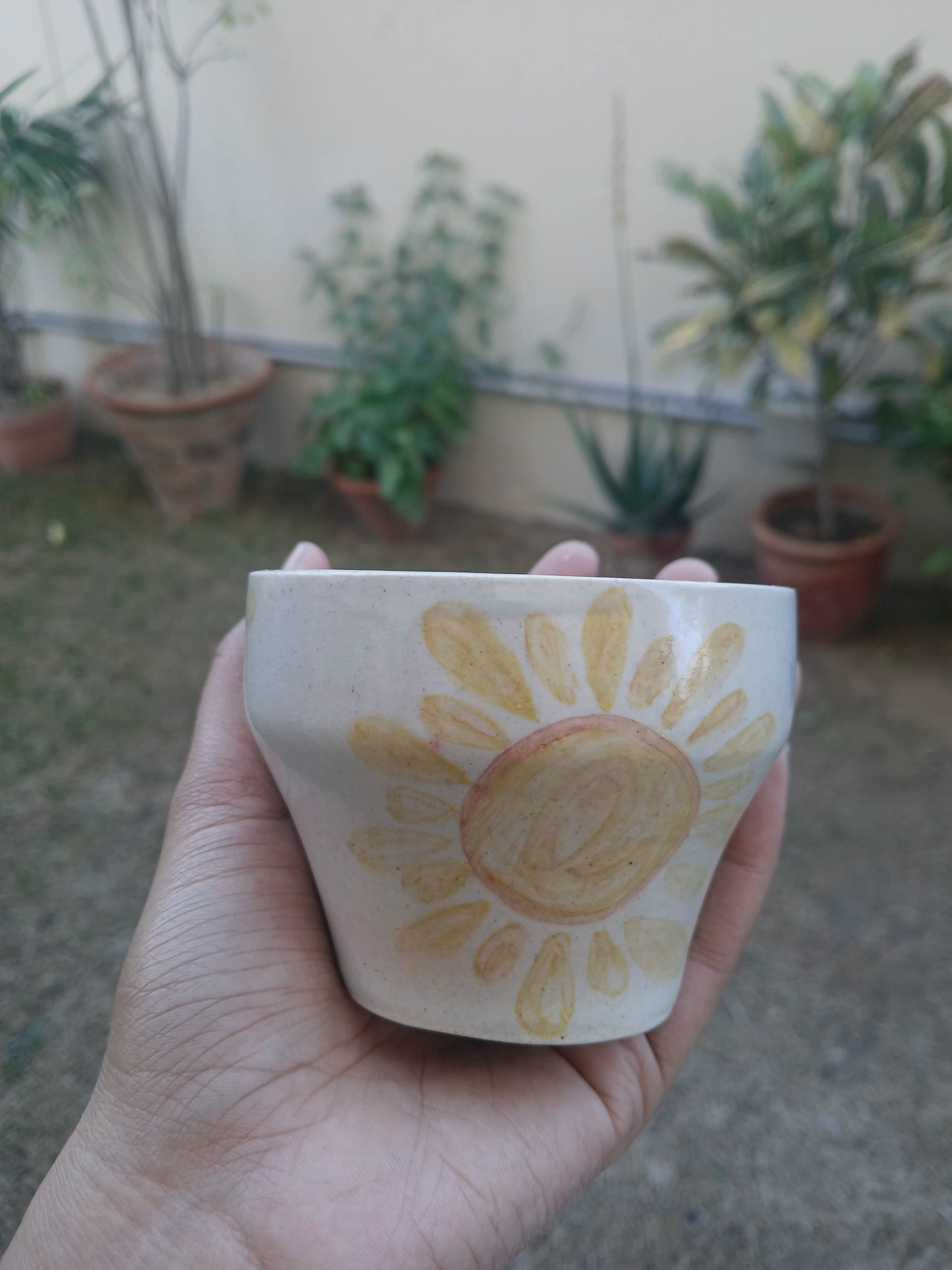 Hand-Painted Sunshine Pot