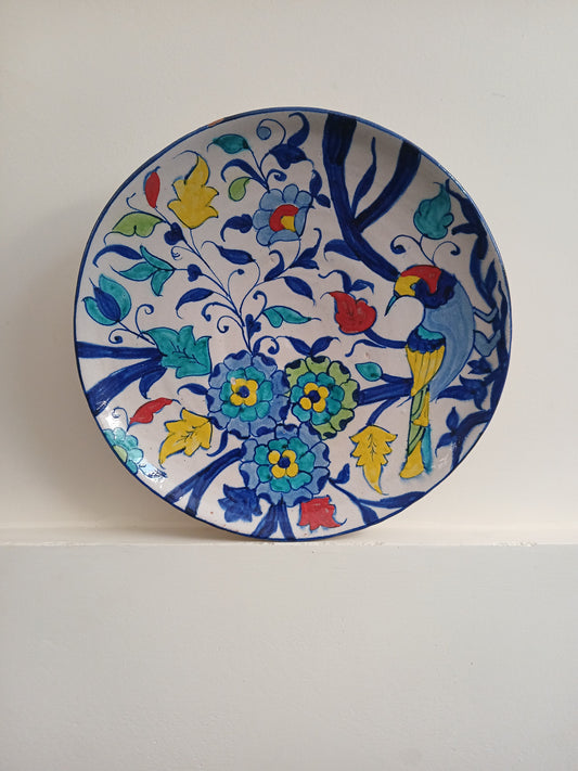 Decor Plate with Bird & Floral Motifs