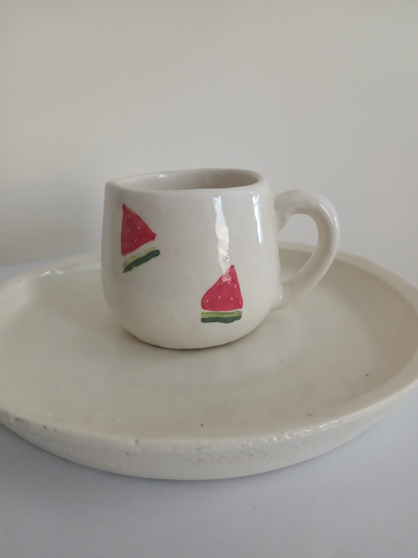 Watermelon Mugs with Round Handles