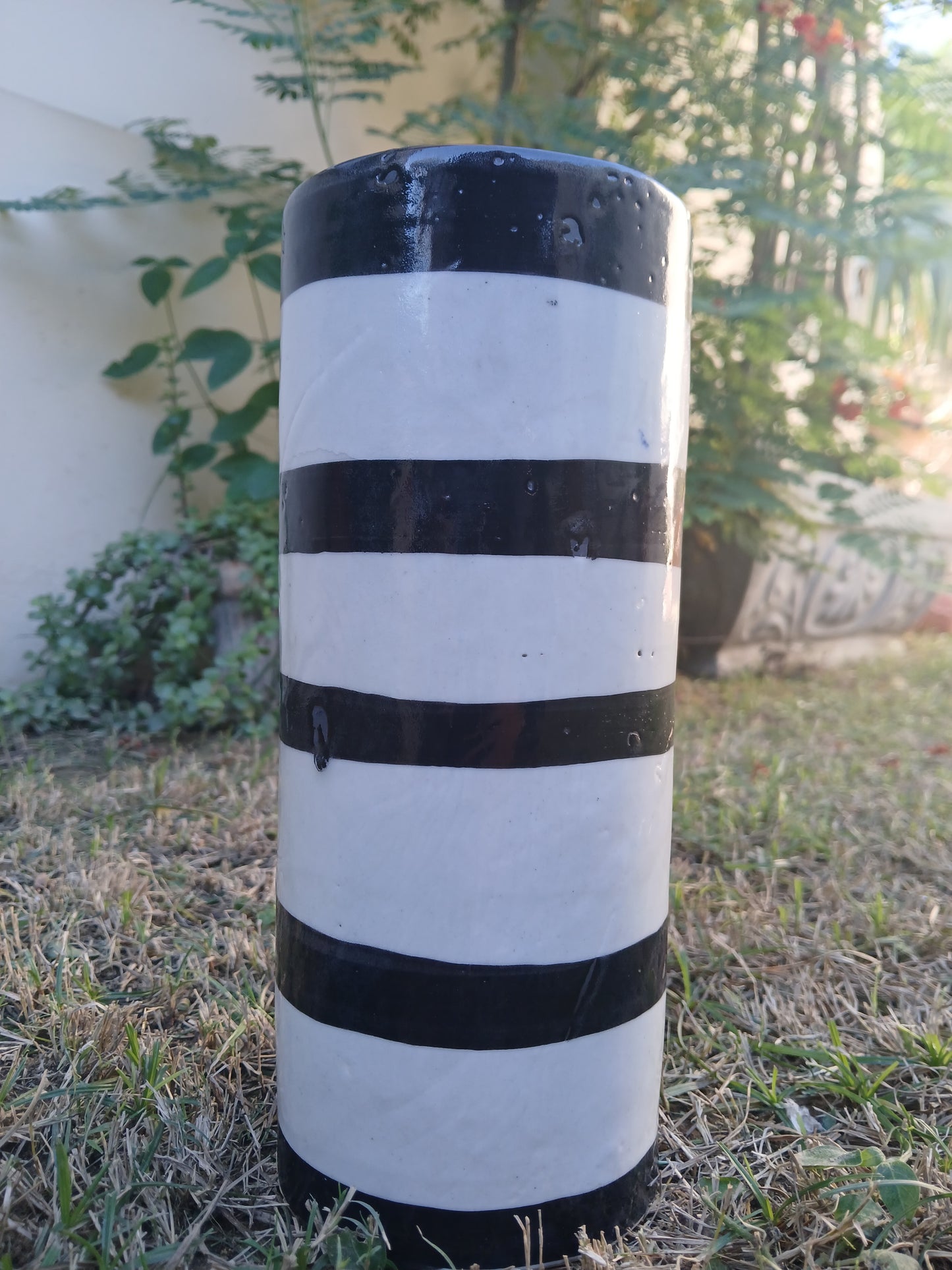 Striped Ceramic Vase
